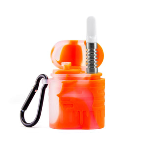 PILOT DIARY Orange Silicone One Hitter Dugout with Keychain, Front View