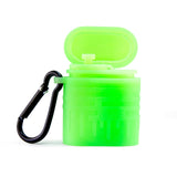 PILOT DIARY Silicone One Hitter Dugout in Neon Green with Carabiner - Front View