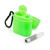 PILOT DIARY Silicone One Hitter Dugout in Green with Metal Bat and Keychain - Front View