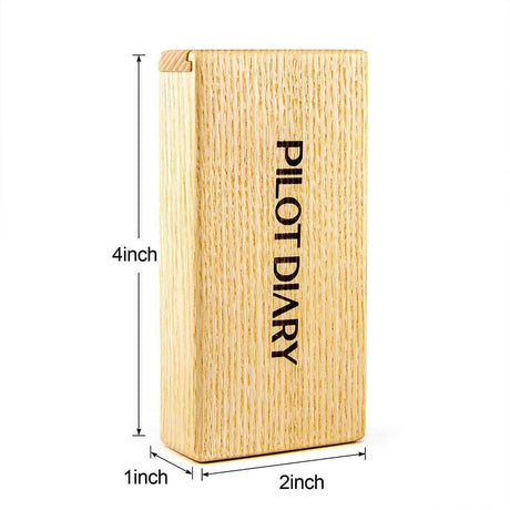 PILOT DIARY Wooden Dugout with Cleaning Tool, Front View, Portable and Discreet
