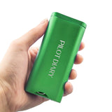 PILOT DIARY Metal Dugout One Hitter in Green - Handheld View with Logo