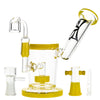 EVOLUTION Dust Devil 7" Dab Rig in Yellow with Borosilicate Glass, Quartz Banger, Front View