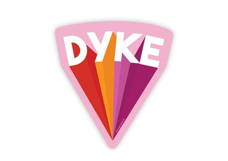 KKARDS Dyke Power Sticker, vibrant rainbow triangle design, front view on white background