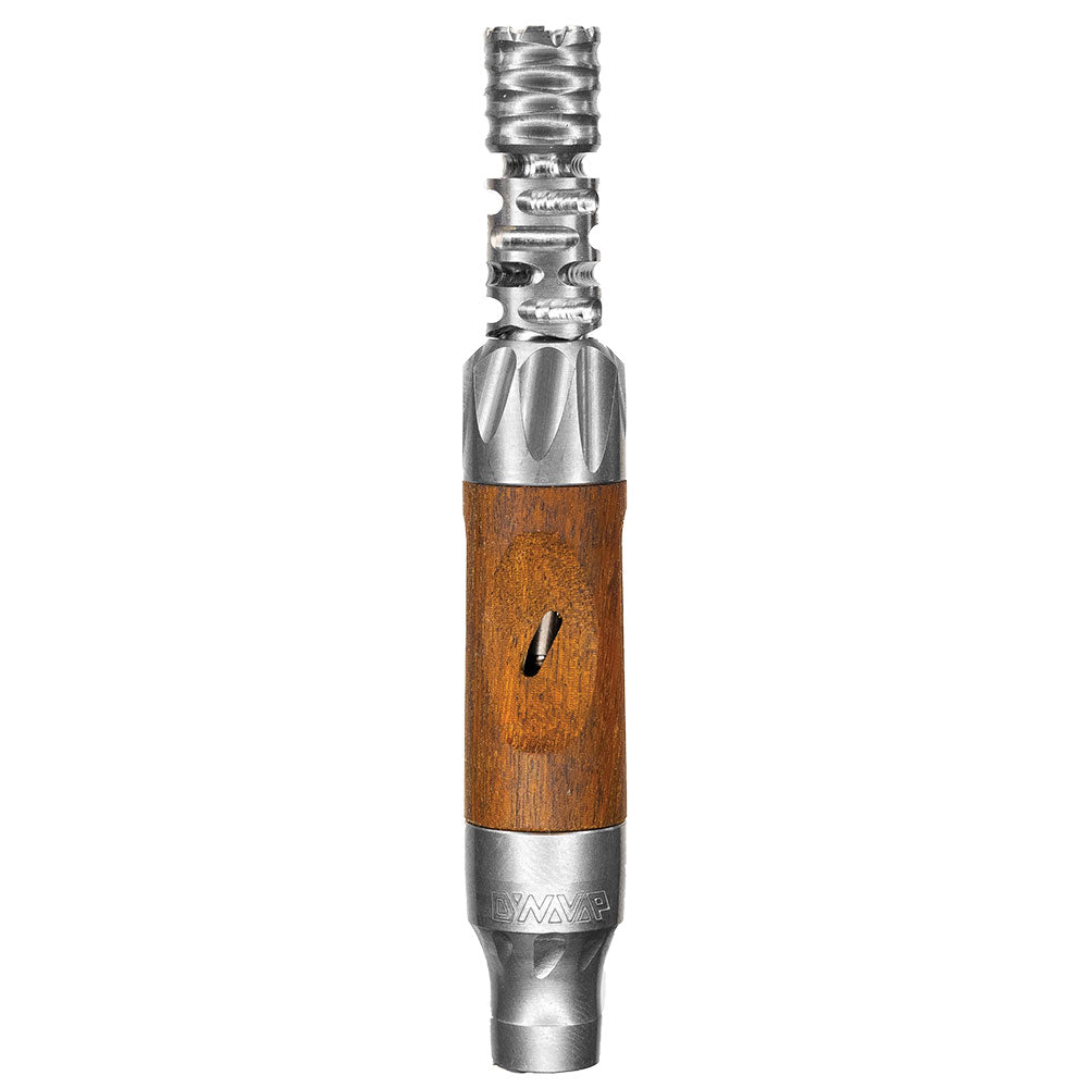 DynaVap The VonG 2021 VapCap, Titanium and Wood, 92mm, Front View on White Background