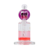 Cheech Glass 8" Triple Glycerin Dual Color Bong Front View with Pink and Purple Chambers