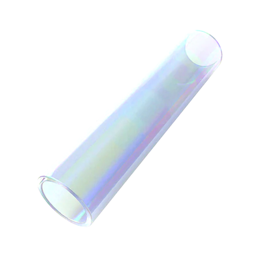 Stündenglass Glass Bubble Hose Part - Transparent with Iridescent Sheen, Isolated View