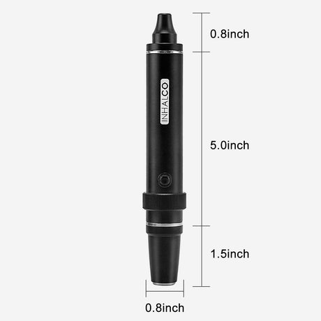 PILOTDIARY Electric Nectar Collector TOKER eStraw - Front View with Dimensions