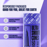 Empire Rolling Papers Ultra Smooth Purple Cones, 50 Count, Eco-Friendly Packaging