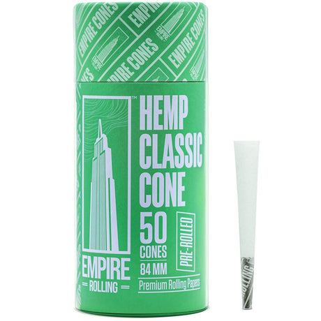 Empire Rolling - Ultra Smooth Hemp Cones 50 Count package front view with single cone