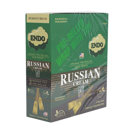 Endo Russian Cream Organic Hemp Pre-Rolled Wraps, 15 Pack Front View