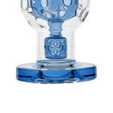Calibear Exosphere Dab Rig in Blue with Intricate Glass Detailing and Sturdy Base - Front View