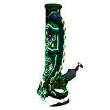 Exotic Lizard Beaker Water Pipe, 13.75", 14mm Female Joint, Borosilicate Glass, Front View