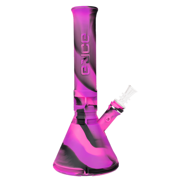 EYCE Beaker in Bangin Purple - Durable Silicone Bong with Slitted Percolator, Side View