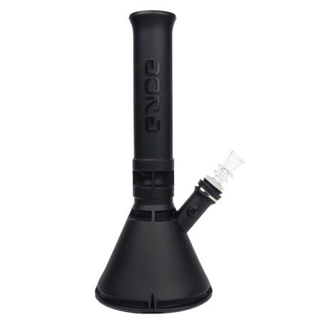 Eyce Beaker - Durable Silicone Bong in Matte Black - Front View with Slide Bowl