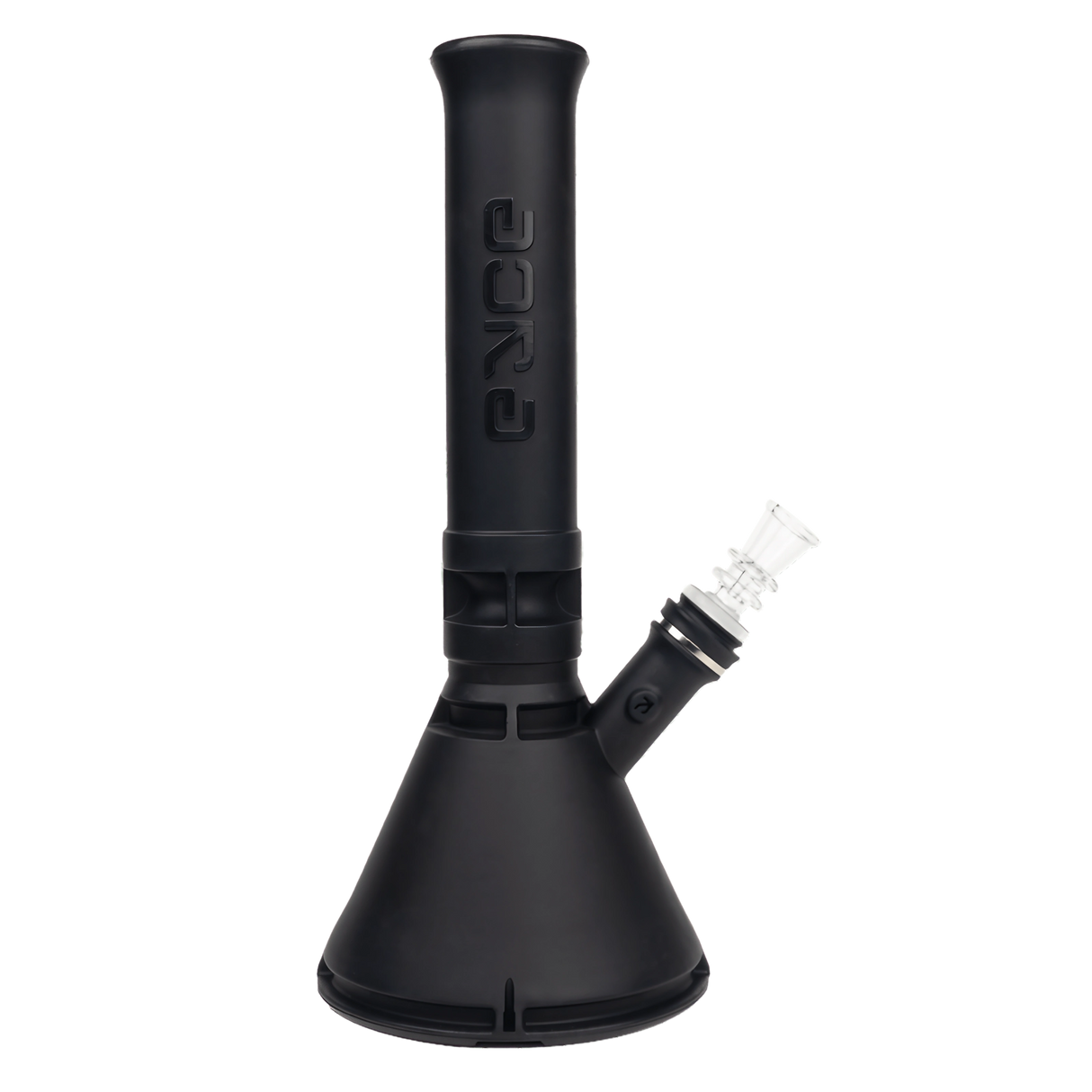 Eyce Beaker - Durable Silicone Bong in Matte Black - Front View with Slide Bowl