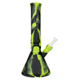 Eyce Beaker in Camo Green - Durable Silicone Bong with Glass Bowl - Front View