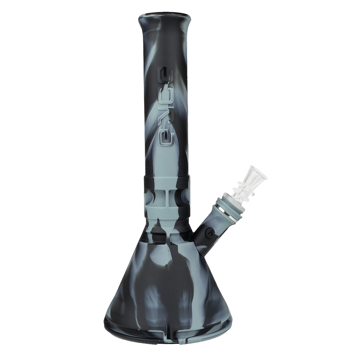 Eyce Beaker Silicone Bong in Charcoal Color - Front View with Removable Bowl