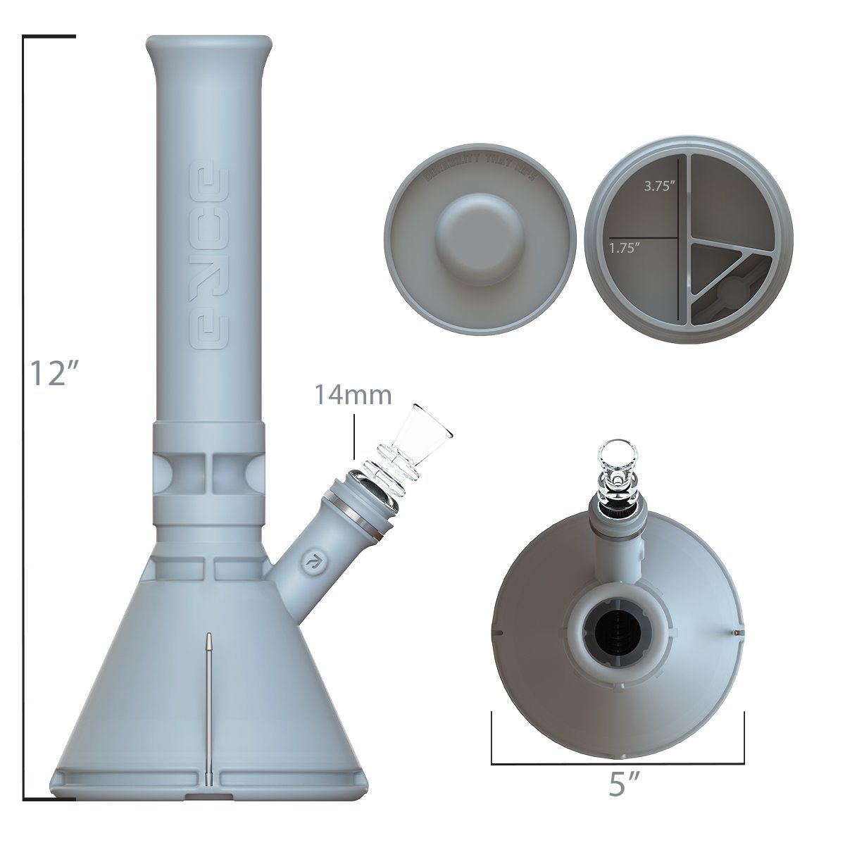 Eyce Beaker Silicone Bong with Collapsible Design and Accessories View