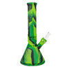 Eyce Beaker in Jungle design, durable silicone bong with a deep bowl, front view on white background