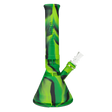 Eyce Beaker in Jungle design, durable silicone bong with a deep bowl, front view on white background