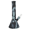 Eyce Beaker in Shiny Black, Silicone Bong with Deep Bowl, Front View on White Background
