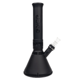 Eyce Beaker in Solid Black, Silicone Bong with Durable Design, Front View on White Background