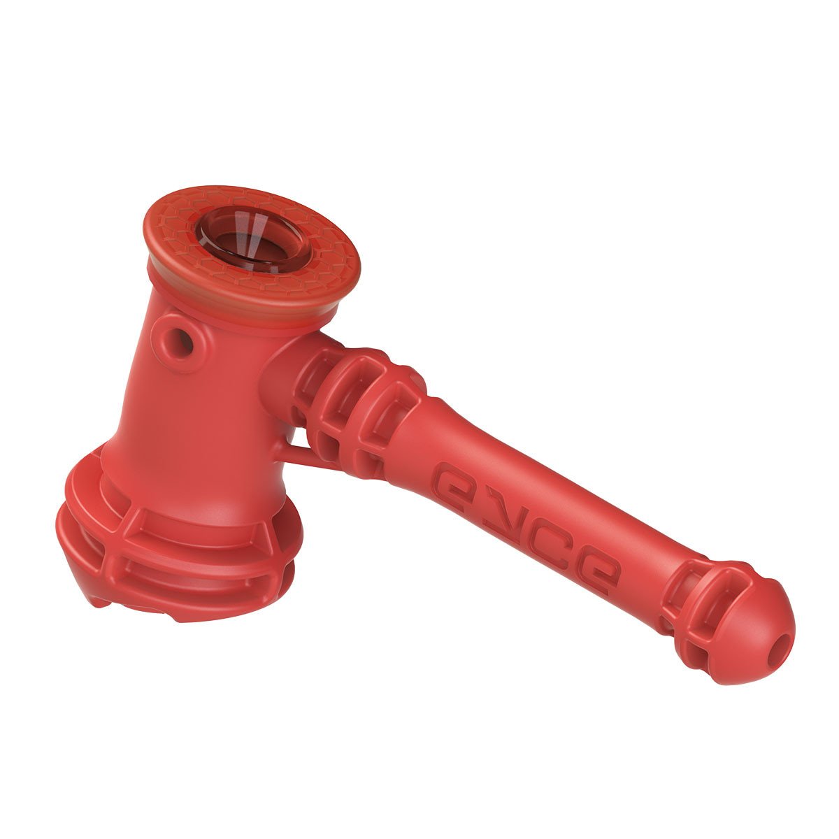 EYCE Silicone Hammer Bubbler in Red, Durable Design with Deep Bowl, Side View