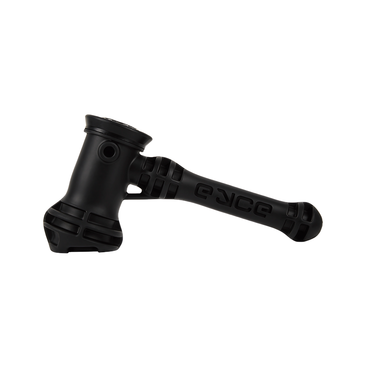EYCE Hammer Bubbler in Black Silicone with Durable Design - Side View on White Background
