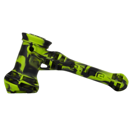 Eyce Hammer silicone bubbler in green and black camouflage, portable design with steel bowl
