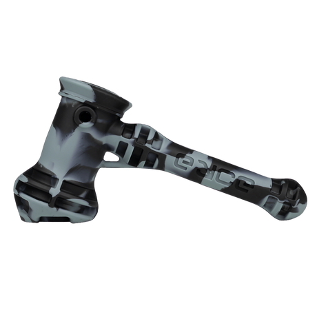 Eyce Hammer Silicone Bubbler in Camo Design, Portable and Steel-Bowl Equipped - Side View