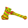 Eyce Hammer Silicone Bubbler in Rasta Colors - Durable, Portable Design with Steel Bowl