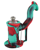 Eyce Oil Rig 2.0 silicone dab rig in assorted colors with steel nail, side view