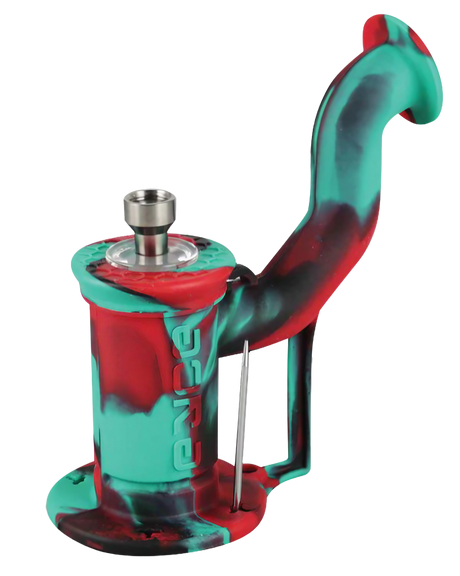 Eyce Oil Rig 2.0 silicone dab rig in assorted colors with steel nail, side view