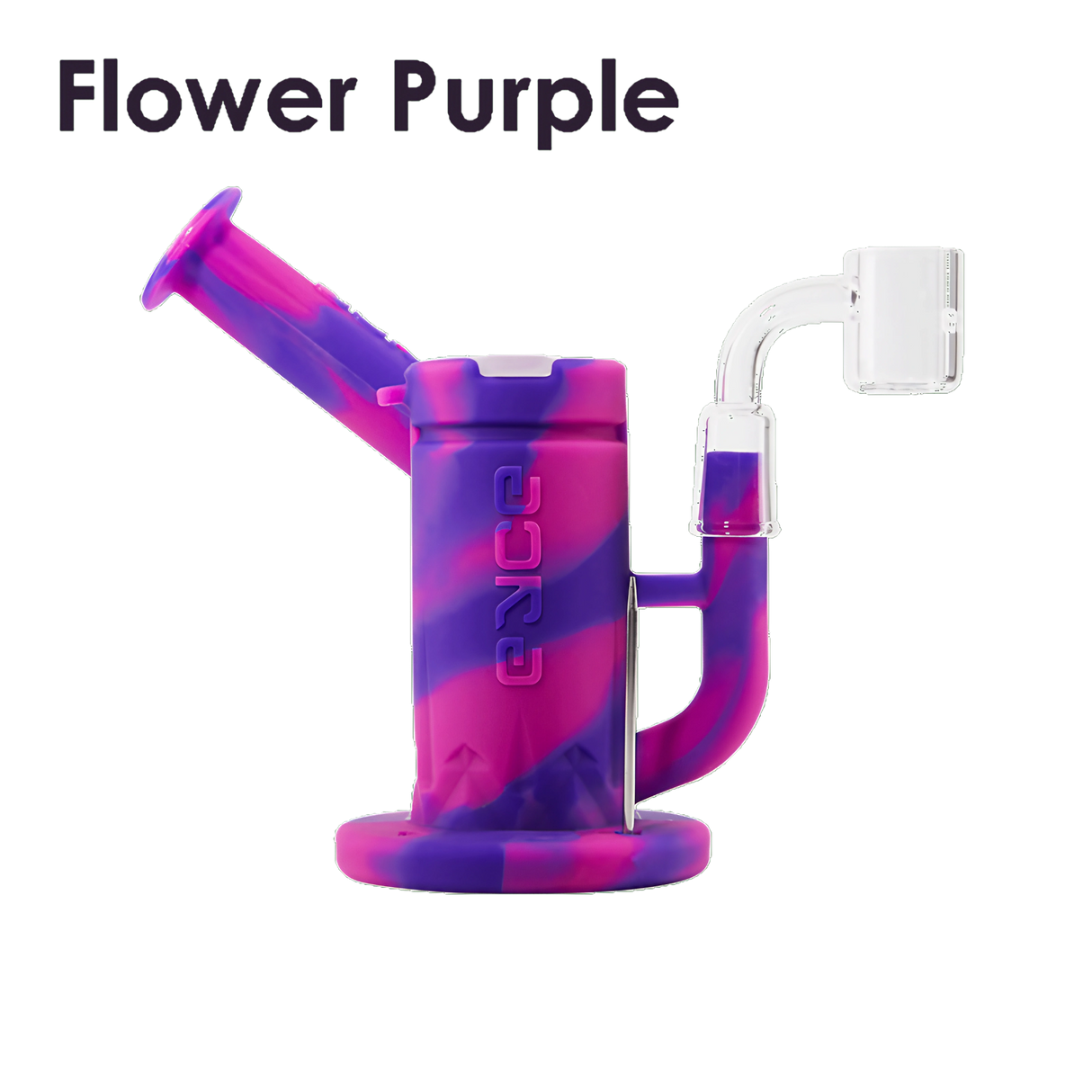 Eyce Sidecar Rig in Flower Purple with Honeycomb Percolator and 14mm Joint, Angled Side View