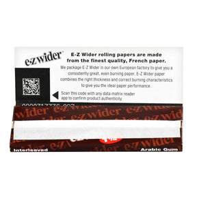 EZ Wider Rolling Papers 1 1/4" Standard Size - 24 Pack Front View with Open Flap