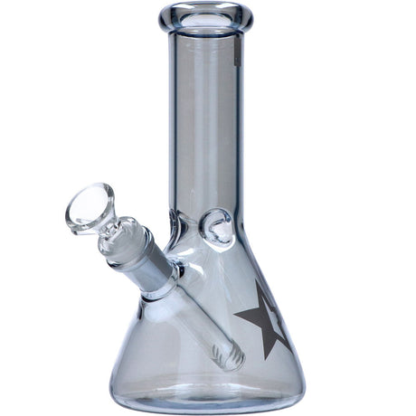 Famous 8" Fumed Glass Beaker Water Pipe by Famous Brandz with Chrome Star Design
