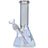 Famous 8" Fumed Glass Beaker Water Pipe for Dry Herbs, Crystal Variant, Front View