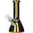 Famous 8" Fumed Glass Beaker Water Pipe for Dry Herbs, Front View on White Background