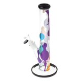 Famous Brandz "Panorama" 12" Straight Tube Bong with Slit-Diffuser Percolator Side View