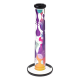 Famous Brandz "Panorama" 12" Straight Tube Bong Front View with Colorful Design