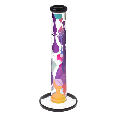 Famous Brandz "Panorama" 12" Straight Tube Bong Front View with Colorful Design