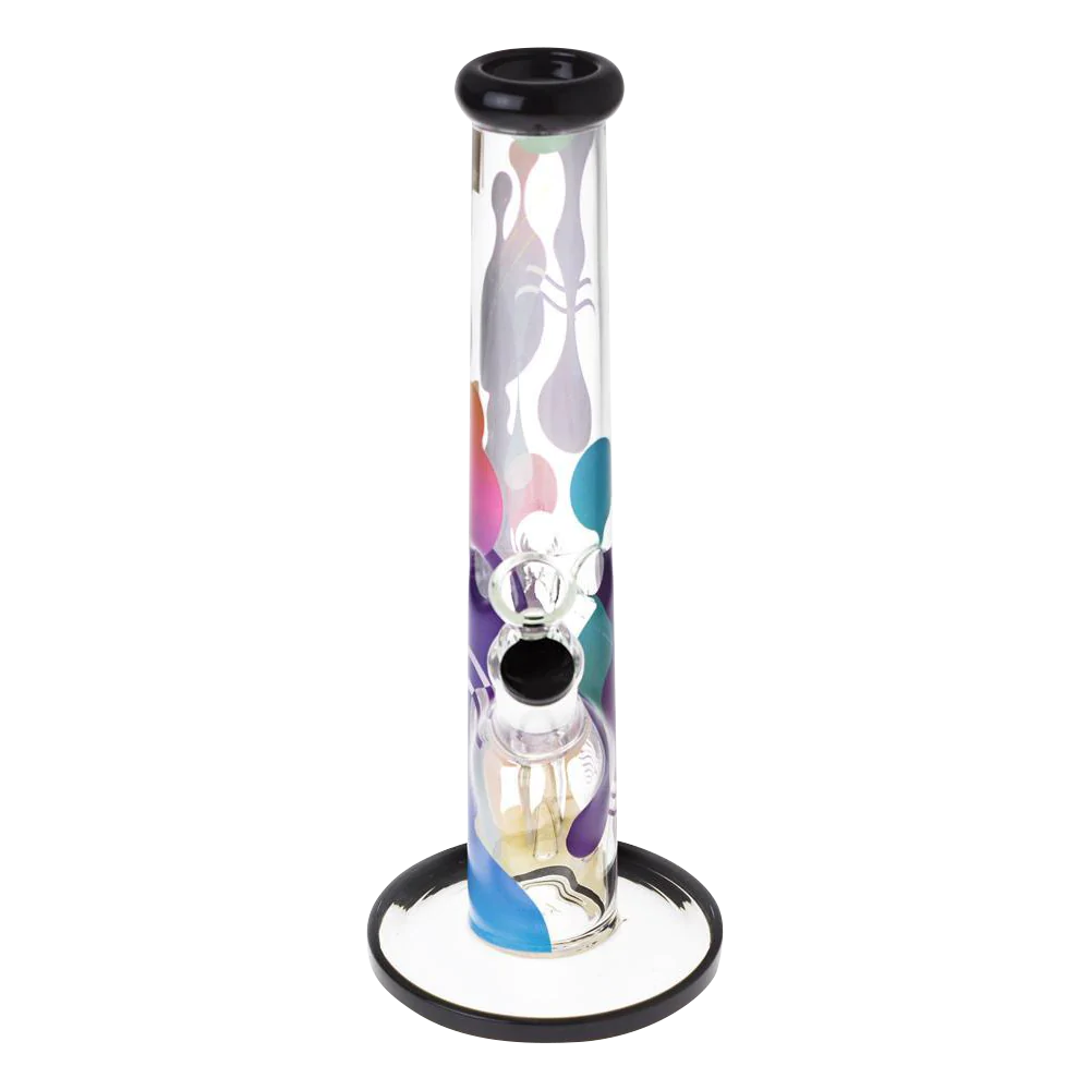Famous Brandz "Panorama" 12" Straight Tube Bong with Colorful Design, Front View