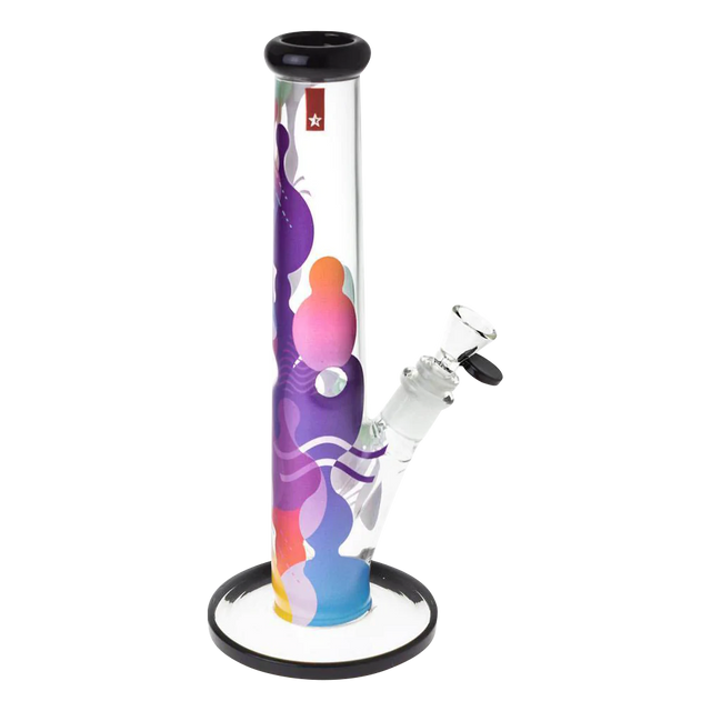 Famous Brandz "Panorama" 12" Straight Tube Bong with Slit-Diffuser Percolator, Front View