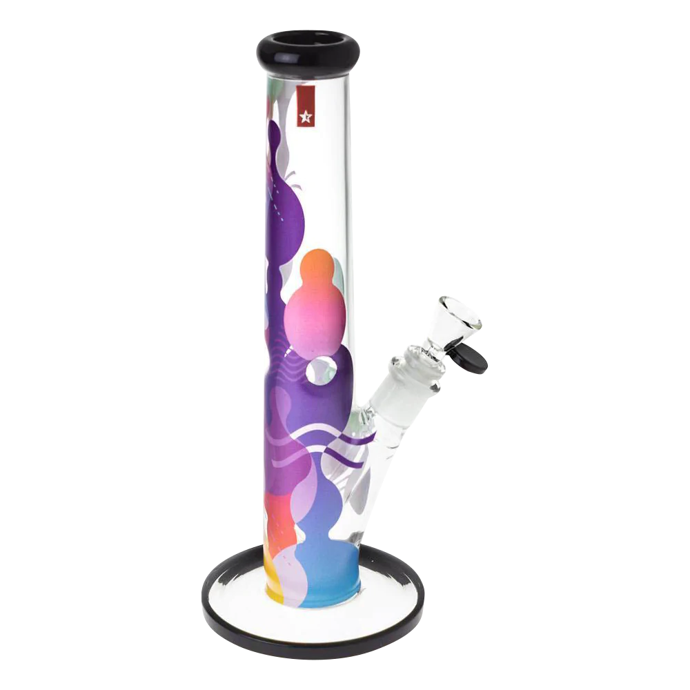 Famous Brandz "Panorama" 12" Straight Tube Bong with Slit-Diffuser Percolator, Front View