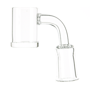 Blue Blood 14mm 90 Degree Banger 3-Pack, clear glass, side view on white background
