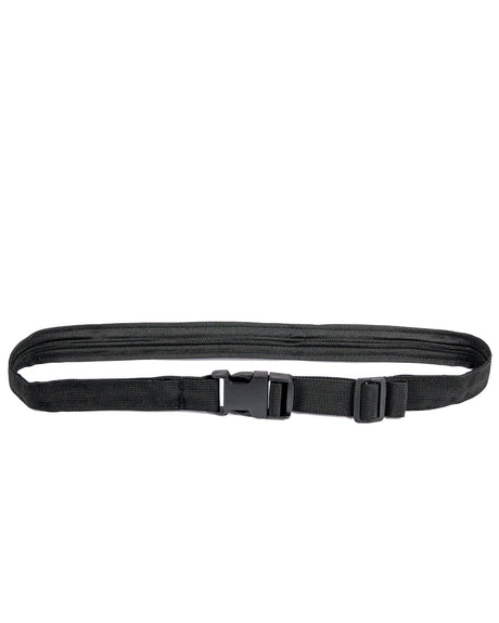 Valiant Distribution Festival Stash Belt in Black, Portable Design with Secure Closures, Front View