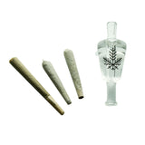 Freeze Pipe Glycerin Blunt Tip with three rolled blunts and cooling chamber, isolated on white