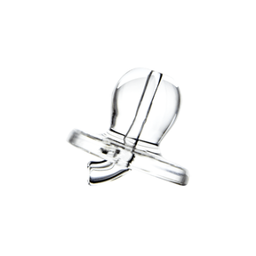 MJ Arsenal Quartz Carb Cap, Spinner Style, Clear Glass, Isolated View for Dab Rigs