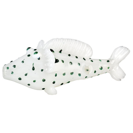 Borosilicate Glass Floppy Sea Fish Hand Pipe - Side View on Seamless White Background