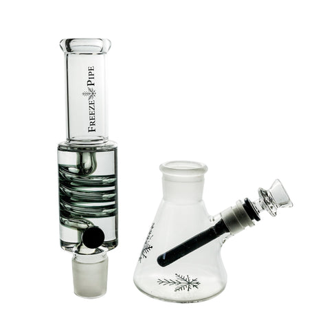 Freeze Pipe Beaker Bong with 45-degree joint and medium size, front view on white background